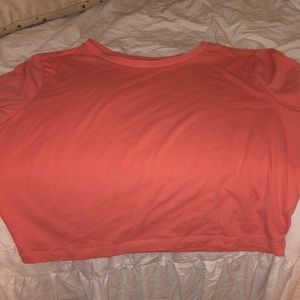 Coral pink crop top